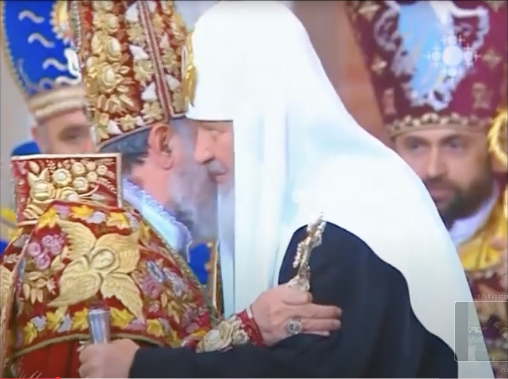 Kiss of Peace exchanged with Armenian clergy