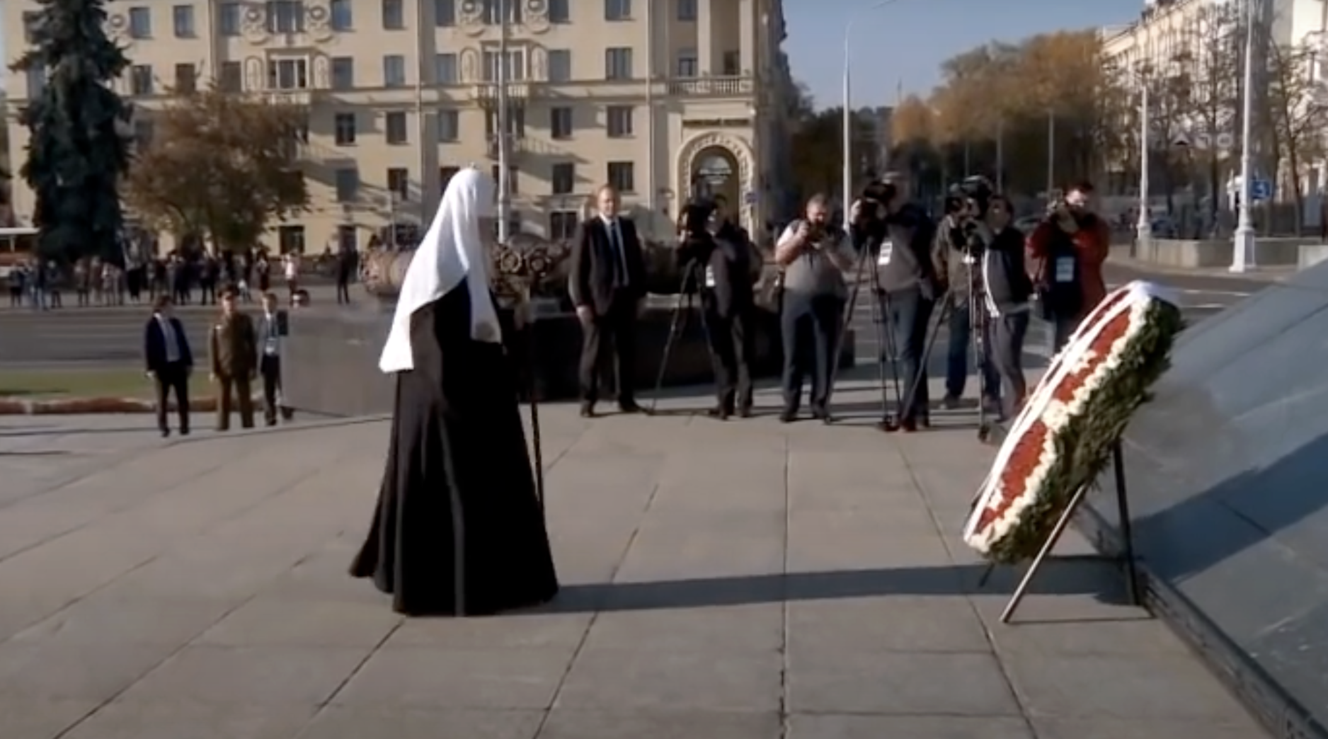 Patriarch Kirill at the Victory Monument in Minsk, October 2018