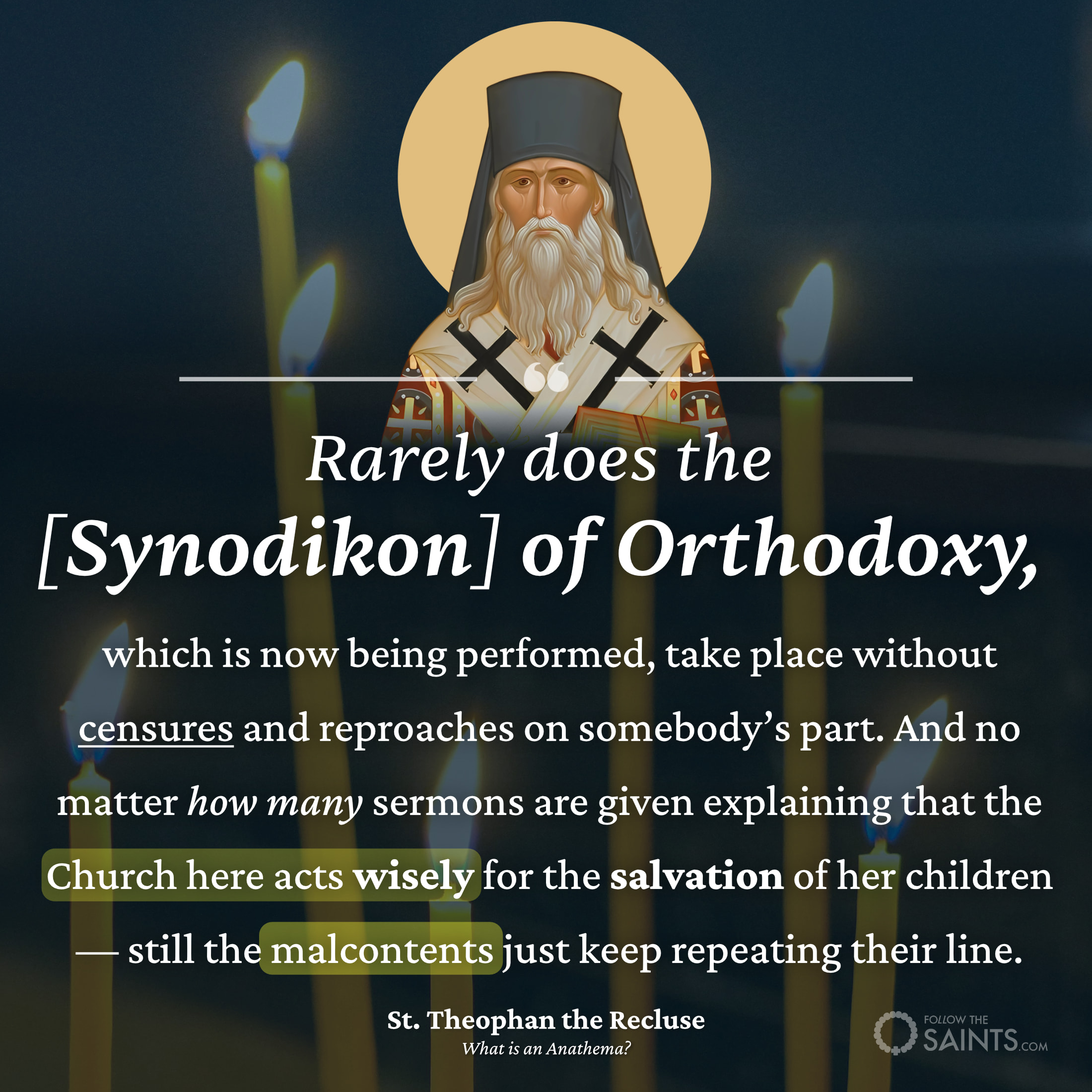 Theophan Synodikon of Orthodoxy - St. Theophan the Recluse