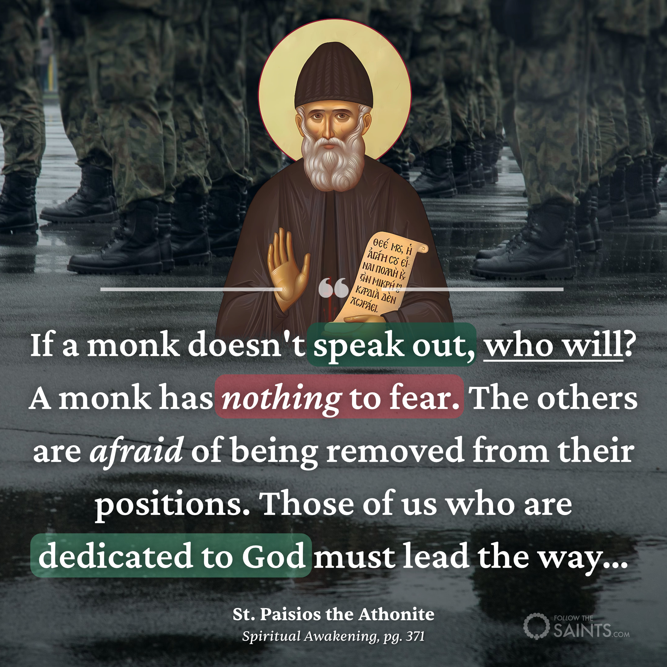 A monk must speak out - St. Paisios the Athonite