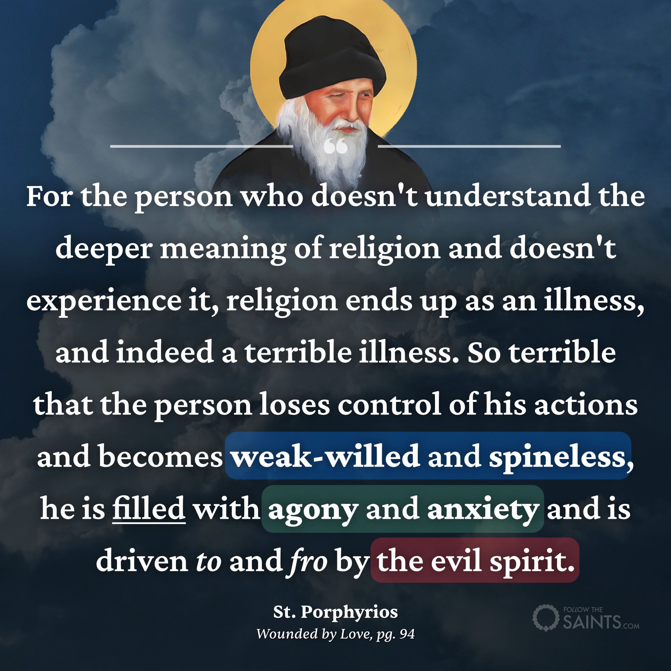 Deeper meaning of religion - St. Porphyrios