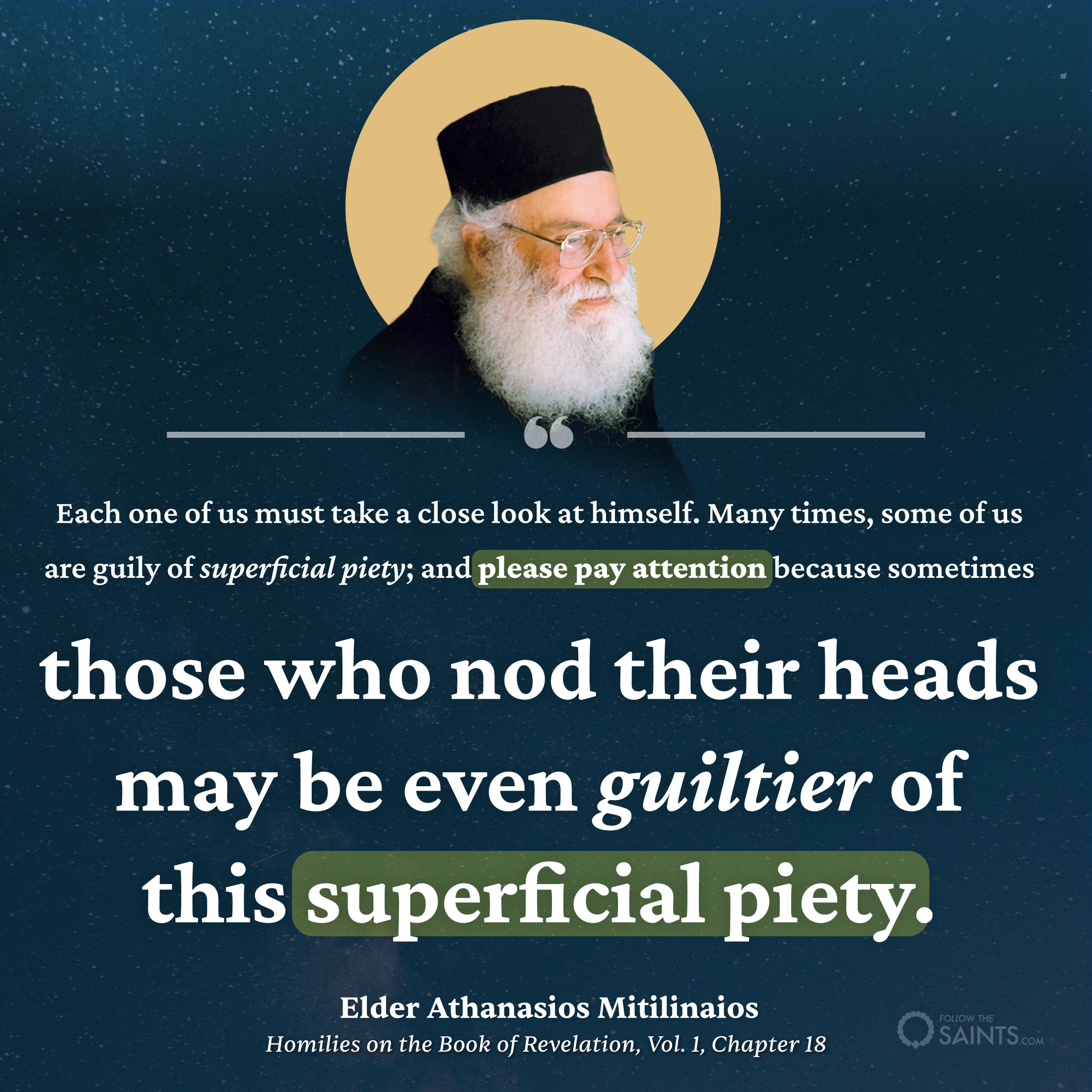 Superficial Piety - Elder Athanasios Mitilinaios