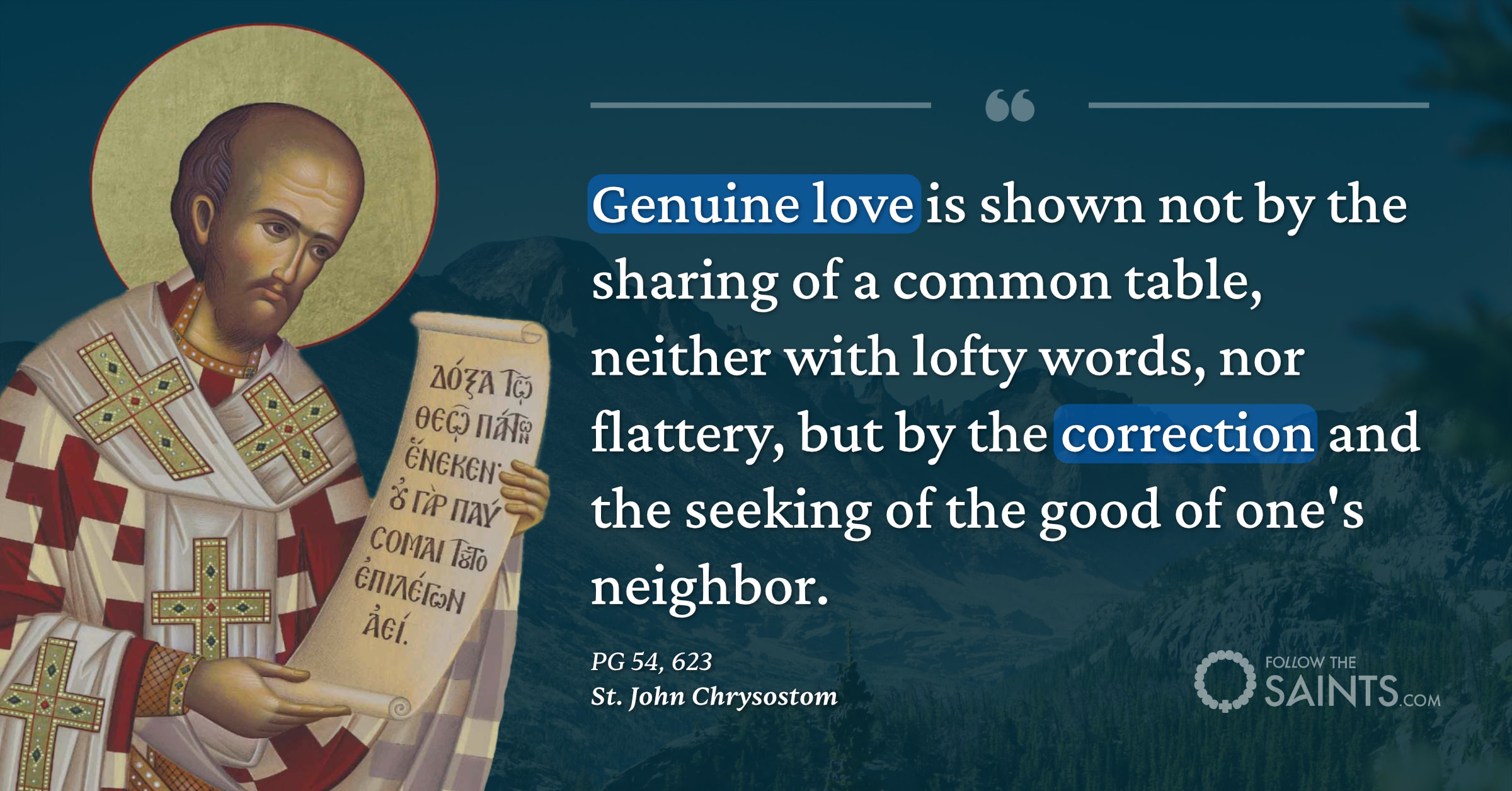 We correct if we love - St. John Chrysostom