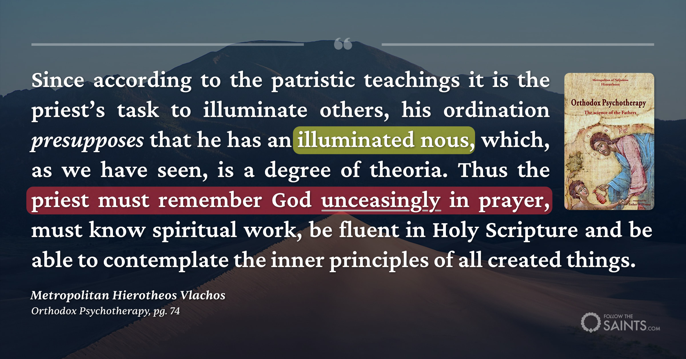 Priests must have unceasing prayer - Metropolitan Hierotheos Vlachos