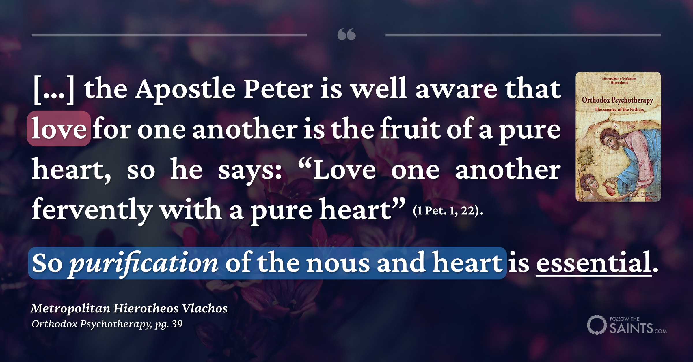 Purification is necessary for love - Metropolitan Hierotheos Vlachos